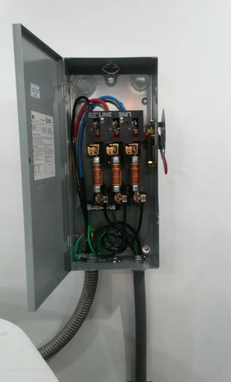 Three-phase disconnect switch installed for Electrical Wiring & Rewiring in Grand Forks